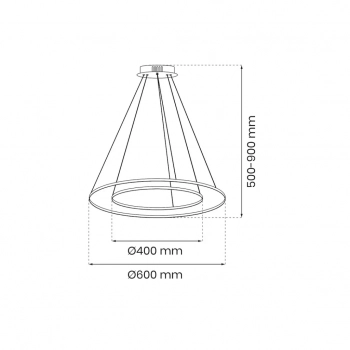 Hoop lampa wisząca 51W LED 4000K złota ML1546