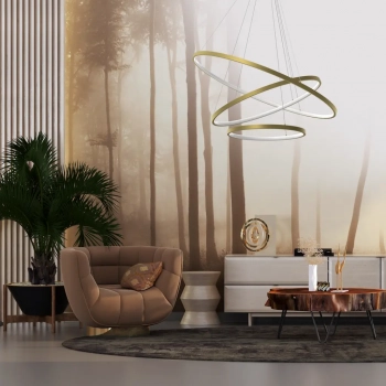Hoop lampa wisząca 93W LED 4000K złota ML1547