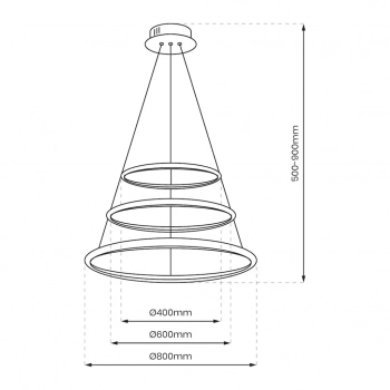 Hoop lampa wisząca 93W LED 4000K chrom ML1551