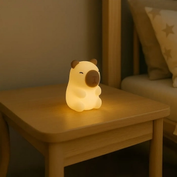 Kapibara lampka dziecięca 0.45W LED 25-30lm 3000K, RGB brązowy ML2302