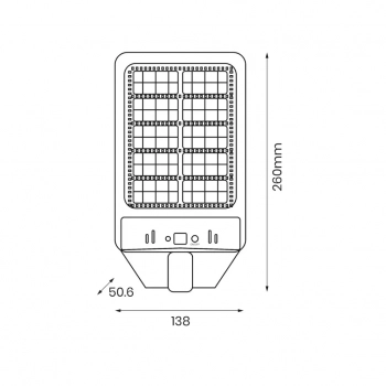 Kers lampa słupowa solarna IP44 50W LED 500lm 6500K czarna EKO0545