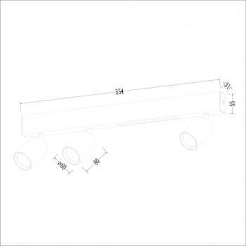 Magnet lampa sufitowa 5W LED 550lm CCT 3000K, 4000K czarna ML1134