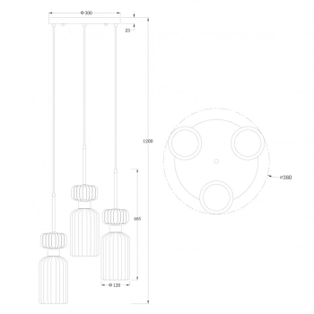 Molly lampa wisząca 3xE14 złota ML1825