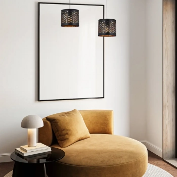 Morgan lampa wisząca 1xE27 czarna, złota ML1800