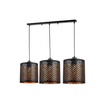 Morgan lampa wisząca 3xE27 czarna, złota ML1801 Milagro