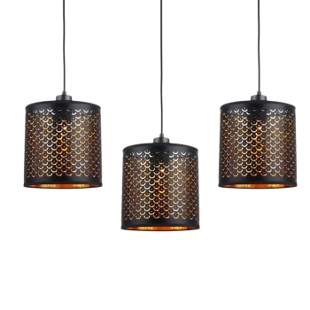 Morgan lampa wisząca 3xE27 czarna, złota ML1801
