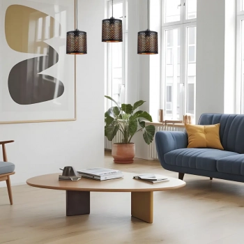 Morgan lampa wisząca 3xE27 czarna, złota ML1801