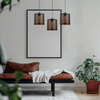 Morgan lampa wisząca 3xE27 czarna, złota ML1801