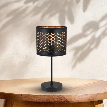 Morgan lampka nocna 1xE27 czarna, złota ML1802