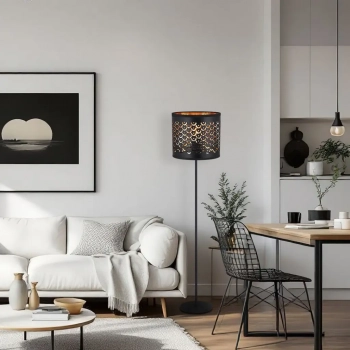 Morgan lampa podłogowa 1XE27 czarna, złota ML2237