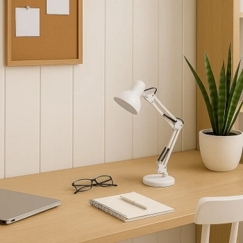 Nexa lampka biurkowa 1xE27 biała ML1637