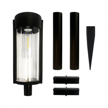 Path lampa solarna stojąca IP44 0.1W LED 5lm 3000K czarna EKO1454