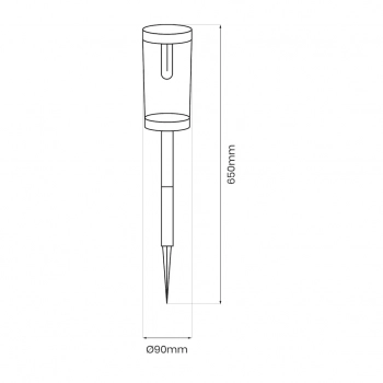 Path lampa solarna stojąca IP44 0.1W LED 5lm 3000K czarna EKO1454