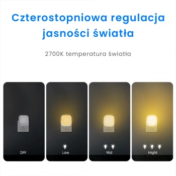 Pati lampka wtykowa 0.5W LED 10lm 2700K biała EKW1439