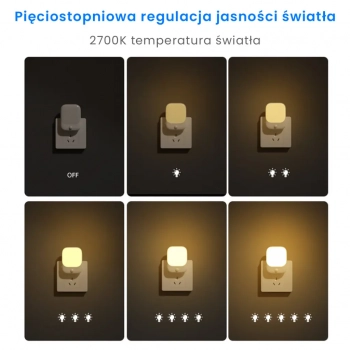Pati lampka wtykowa 0.6W LED 15lm 2700K biała EKW1440