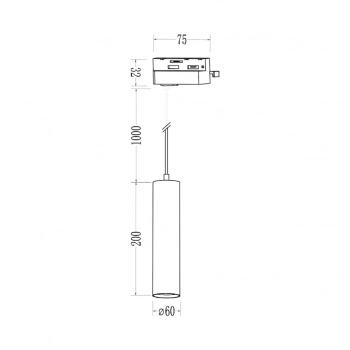 Pipe lampa wisząca do szynoprzewodu 1XGU10 biała ML2125