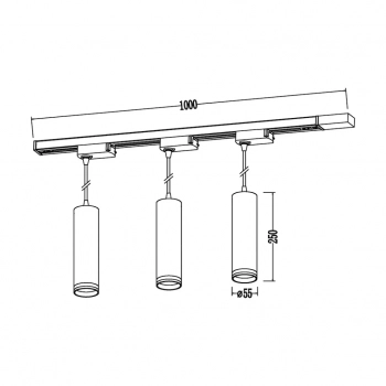 Pipe Ring zestaw oprawa wisząca szynoprzewód 1F 3XGU10 biały ML2080
