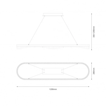Preciosa lampa wisząca 45W LED 3600lm 4000K złota ML1868