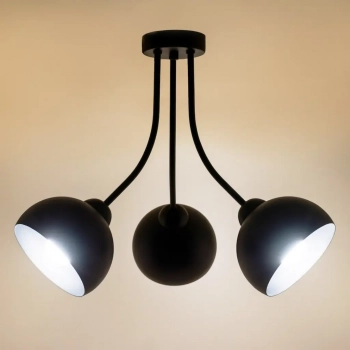 Queen lampa sufitowa 3xE27 czarna MLP2056