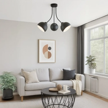 Queen lampa sufitowa 3xE27 czarna MLP2056