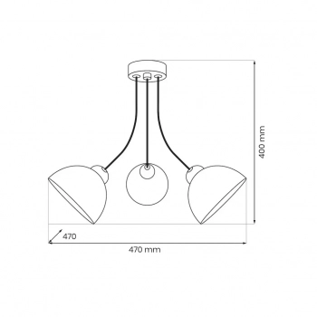 Queen lampa sufitowa 3xE27 czarna MLP2056