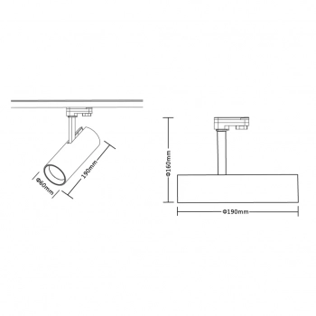 Sumba reflektor do szynoprzewodu 3F 20W LED 2060lm CCT 3000K, 4000K biały ML1110