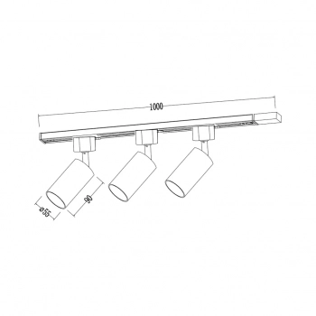 Tiger zestaw reflektor szynoprzewod 1m 3XGU10 biały ML2127
