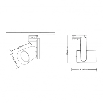 Timor reflektor do szynoprzewodu 3F 10W LED 950lm CCT 3000K, 4000K czarny ML1115