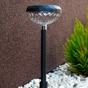 Tom lampa solarna stojąca IP44 0.1W LED RGB czarna EKO1452