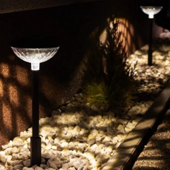Tom lampa solarna stojąca IP44 0.1W LED RGB czarna EKO1452