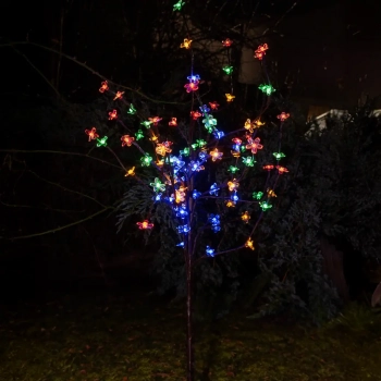 Tree lampa solarna stojąca IP44 0.1W LED 3lm RGB, 3000K czarna EKO1448