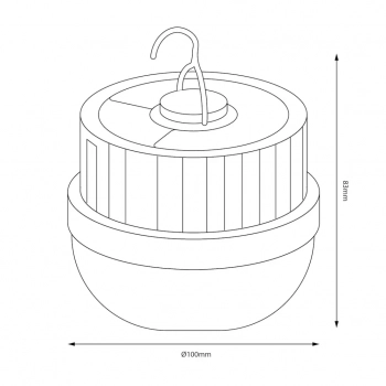 Ufo lampka przenośna 10W LED 1000lm 4000K biała, czarna EK1679