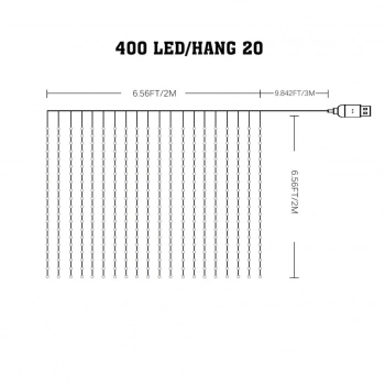 Wizard Kulka kurtyna 10W LED RGB biała EK1390