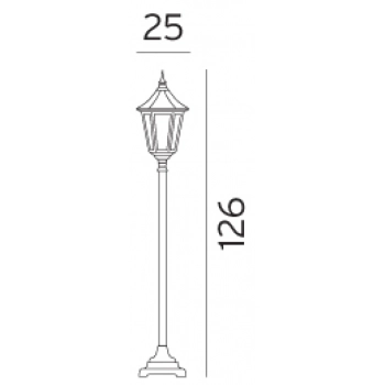 Modena 304 lampa słupkowa E27 IP54 czarna/biała/patyny