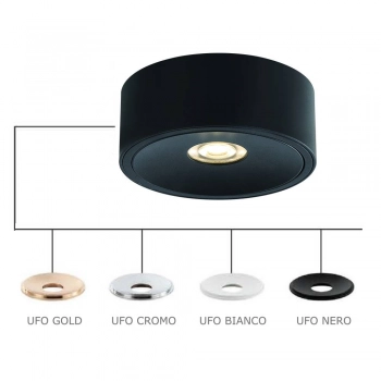 Neo Nero Slim Led Ufo Bianco lampa sufitowa LED 10W 3000K czarna Orlicki Design