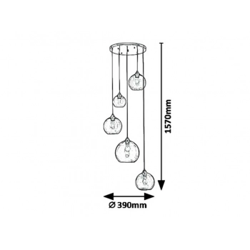 Tanesha lampa wisząca E27 6440 czarna