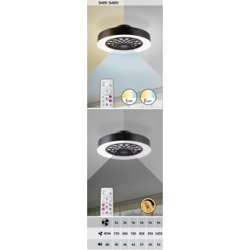 Adonias lampa sufitowa LED 35W 1600lm 5419 z wentylatorem