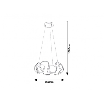 Palmira lampa wisząca LED 38W 2500lm 5770 chrom