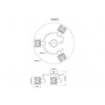 Elmo lampa sufitowa 3xE14 chrom 838833-06