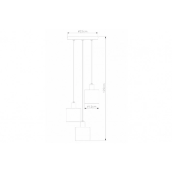 Elmo lampa wisząca 3xE14 czarna złota N338803-34