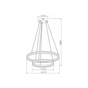 Proxima lampa wisząca 40W, 24W LED 5120lm CCT czarna 343702-30