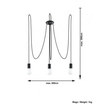 EDISON 3 lampa wisząca SL.0370 Sollux lighting