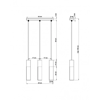 Borgio 3 lampa wisząca GU10 czarny SL.0652