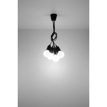 Diego 5 lampa wisząca 5xE27 czarna SL.0574