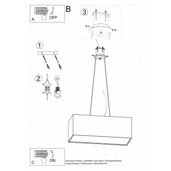 Santa Bis 80 lampa wisząca 3xE27 biały SL.0779