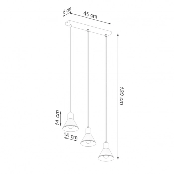 Taleja 3 lampa wisząca 3xE27 biała SL.0984