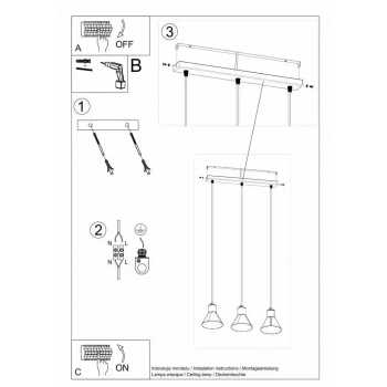 Taleja 3 lampa wisząca 3xE27 biała SL.0984