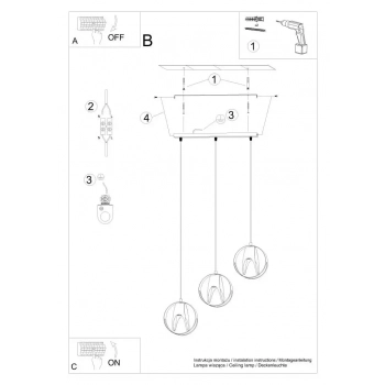 Tulos 3L lampa wisząca 3xE27 biała SL.1085