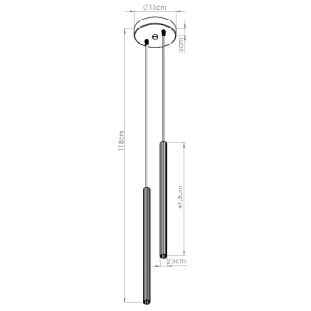 Arche 2P lampa wisząca 2xG9 zielona oliwka SL.2049