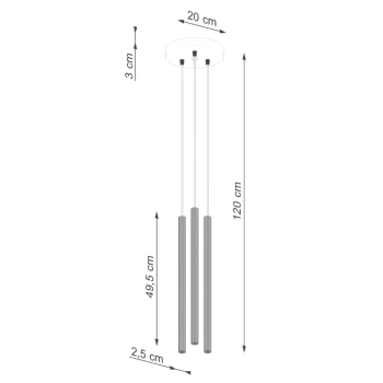 Arche 3P lampa wisząca 3xG9 złota SL.1342
